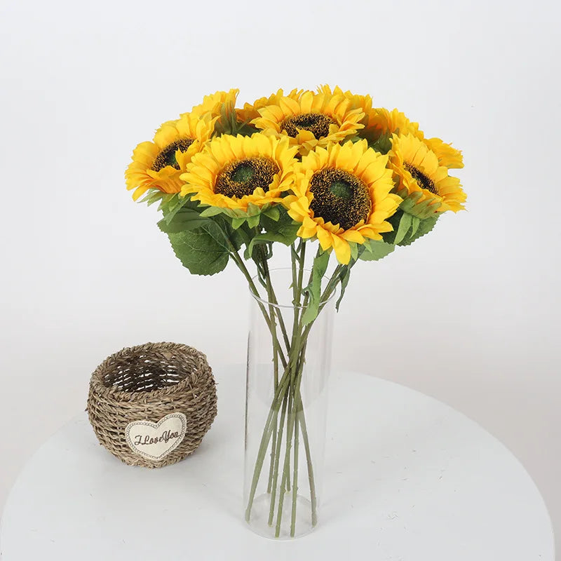 6 Pcs Silk Artificial Sunflowers – Wedding & Home Décor Artificial Silk Flowers Babs