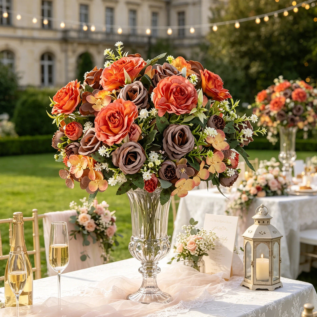 Artificial Silk Rose Bouquet for Wedding & Home Decor Artificial Flower Bouquet Babs