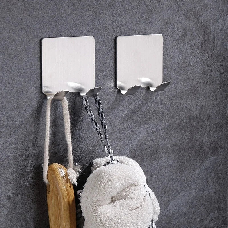 2pcs Stainless Steel Razor Holder Self-Adhesive Bathroom Hook Bathroom Hook Rack Babs