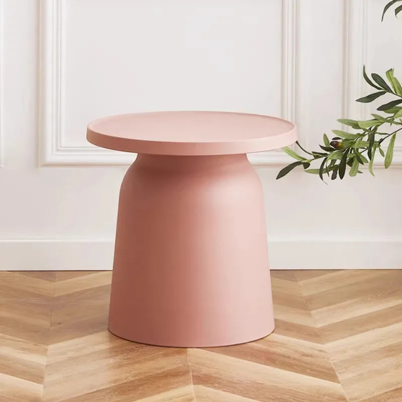 Nordic Round Coffee Table with Storage | Modern Living Room Round Coffee Table Babs Pink-Small