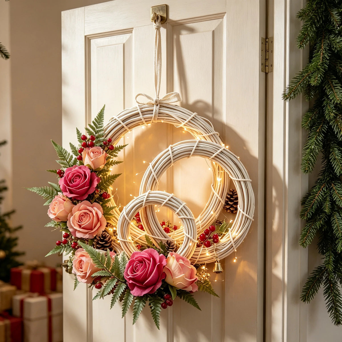 Artificial Bridal Wreath – Wedding & Holiday Home Décor Decorative Wreath Babs