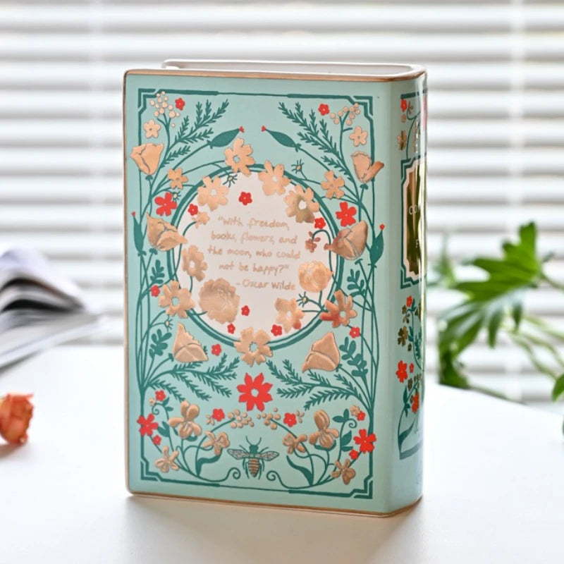 Nordic Ceramic Book Vase – Elegant Table Flower Ornament Ceramic Flower Vase Babs