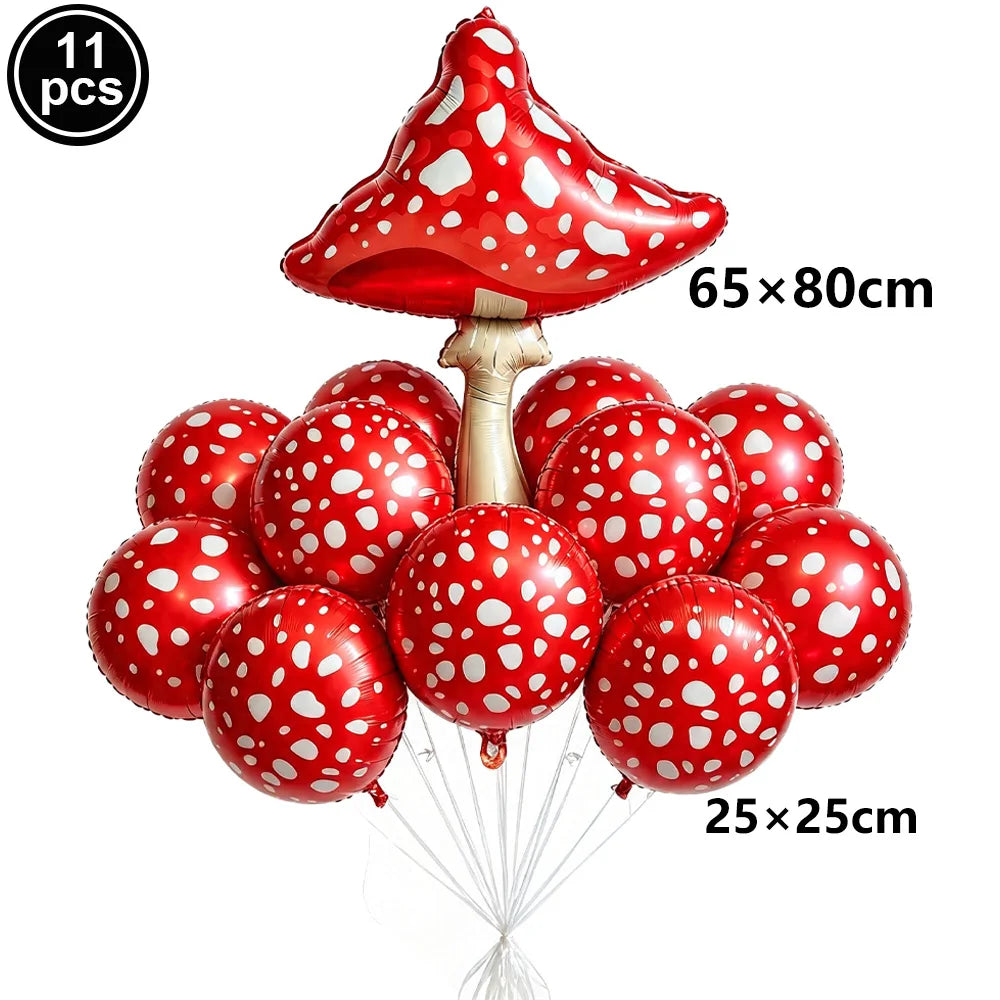 Fairy Mushroom Butterfly Rabbit Foil Balloon Set – Party Decor Party Balloon Set Babs Brown As pictures show