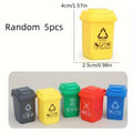 5-Pack Mini Garbage Sorting Trash Can Toy Set & Party Supplies Mini Toy Trash Can Set Babs Random Color 5PCS