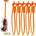 5-Pack Drain Plug Remover Kit – Shower, Sink & Bathtub Cleaning Drain Cleaning Kit Babs Orange