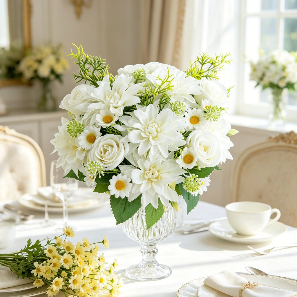 Silk Dahlia Artificial Flowers – Wedding & Home Décor Bouquet Artificial Silk Flowers Babs