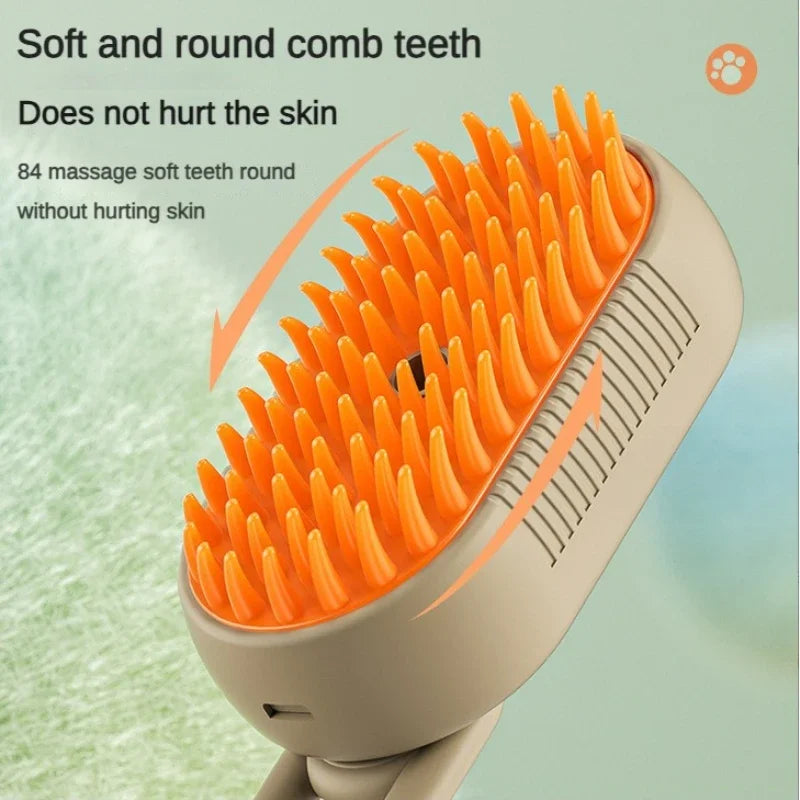3-in-1 Electric Steam Pet Brush – Dog & Cat Grooming Pet Grooming Brush Babs