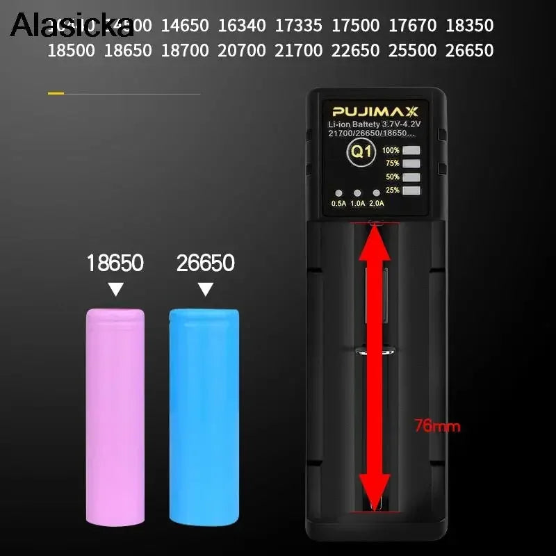 Smart Li-ion Battery Charger 18650 26650 21700 – Adjustable Current Li-ion Battery Charger Babs
