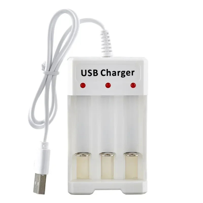 Alasicka 3-Slot USB AA AAA NiMH Battery Charger | CE & FCC USB Battery Charger Babs