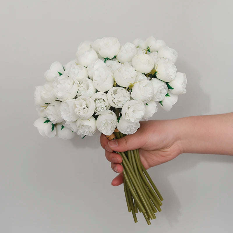 27-Head Silk Peony Artificial Flowers – Wedding & Home Décor Artificial Flower Bouquet Babs