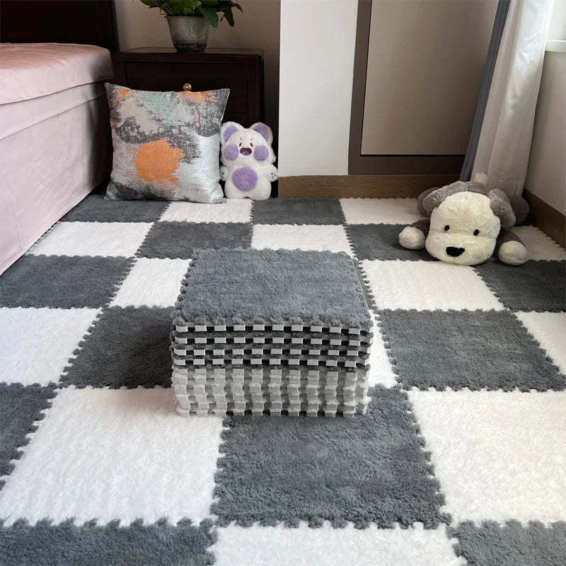Soft Plush Baby Play Mat – EVA Foam Interlocking Puzzle Tiles Baby Play Mat Babs