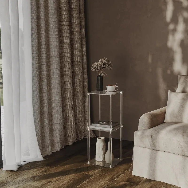 Acrylic Square Side Table – Modern Transparent Nightstand Acrylic Side Table Babs