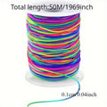50m Rainbow Elastic Beading Cord – Stretchy DIY Jewelry String Elastic Beading Cord Babs 1pc