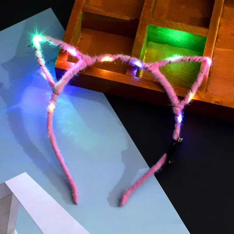 LED Cat Ear Headband – Flashing Glow Party Headwear
