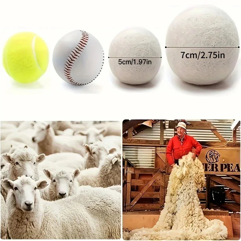 Wool Dryer Balls 3/6 Pack – Reusable Fabric Softener Felt Wool Dryer Balls Babs