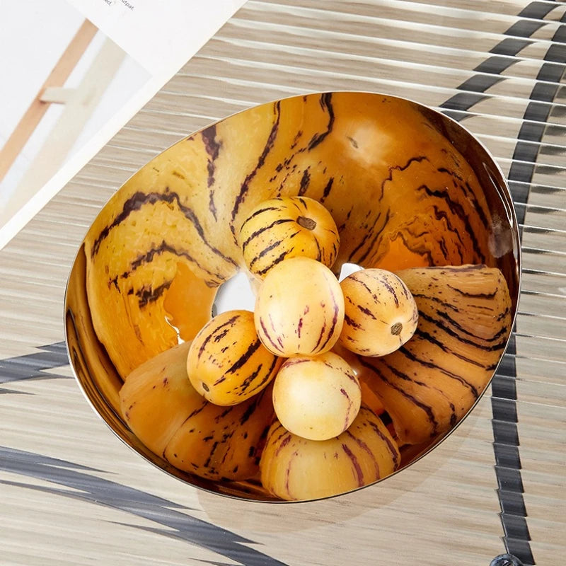 Nordic Stainless Steel Decorative Tray Set – Fruit & Storage Decorative Serving Tray Babs