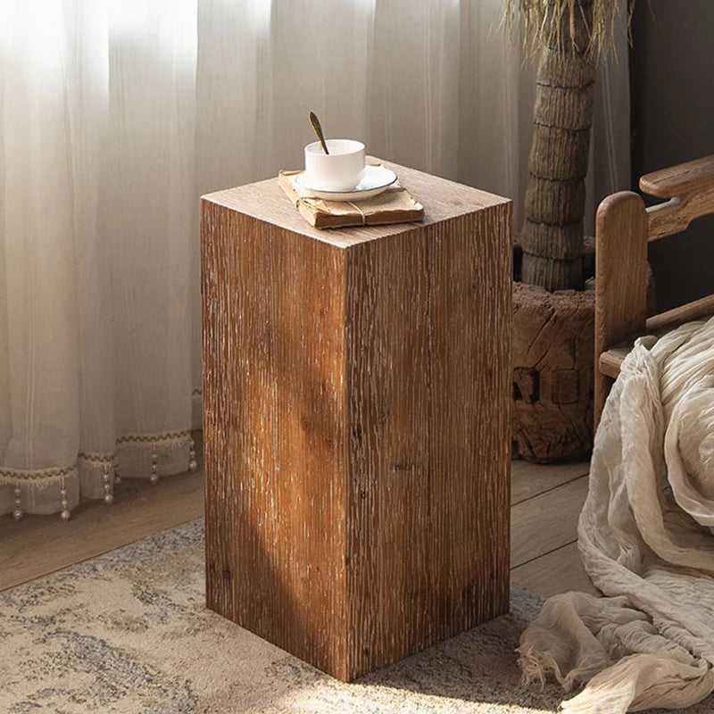 Solid Wood Wabi Sabi Square Coffee Table with Storage Wooden Coffee Table Babs