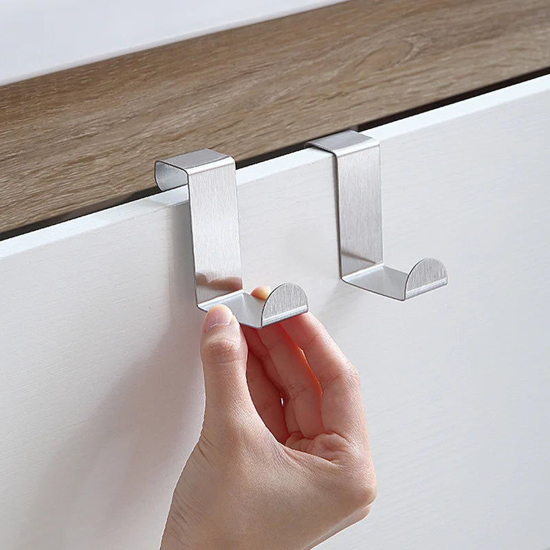 Z-Shaped Stainless Steel Cabinet Door Hooks – 10 Pack Organizer Cabinet Door Hook Babs
