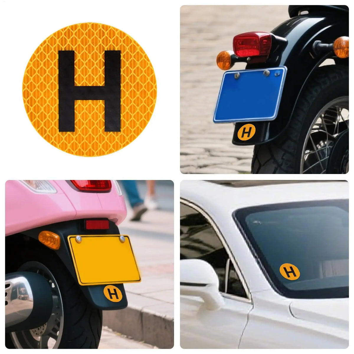 Magnetic H Historical Vehicle Sign Sticker – Waterproof Reflective Magnetic Vehicle Sticker Babs