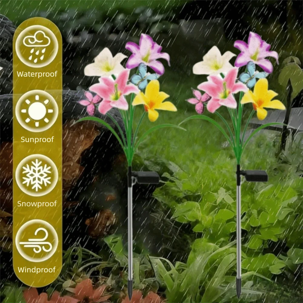 Solar Butterfly Flower Garden Stake Light – Color Changing LED Solar Garden Light Babs