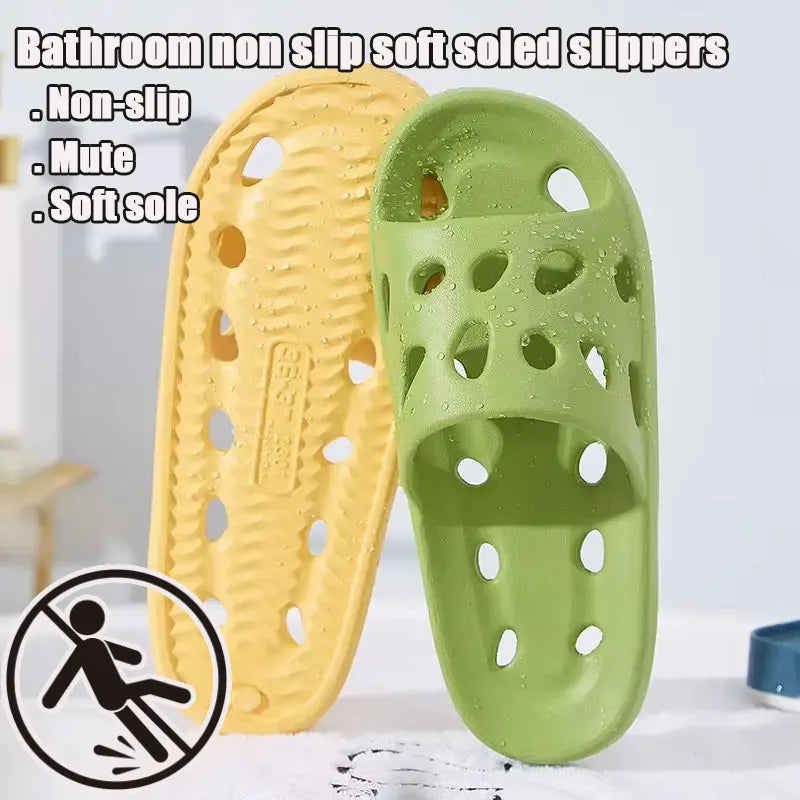 Non-Slip Hollow Shower Slippers – Soft Indoor House Sandals Indoor Shower Slippers Babs