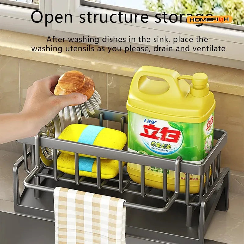 Kitchen Sponge Rack & Countertop Organizer – Drainage Design Kitchen Sink Organizer Babs