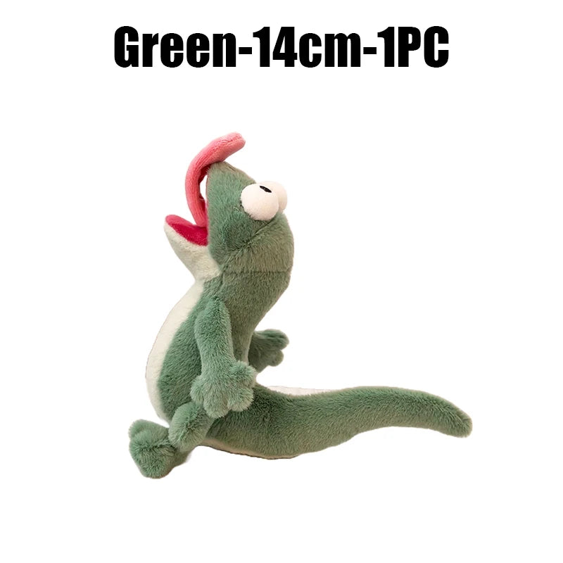 Sound-Making Lizard Plush Keychain – Magnetic Tongue Toy Gift Plush Keychain Toy Babs Green 1PC