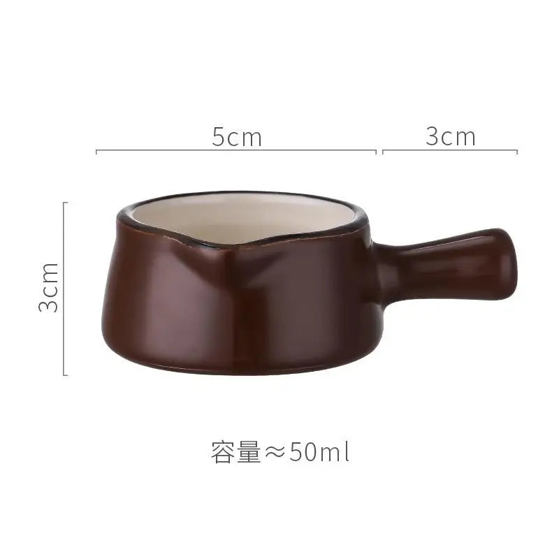 Ceramic Dipping Bowl – Sauce & Seasoning Dish for Kitchen Ceramic Dipping Bowl Babs Brown