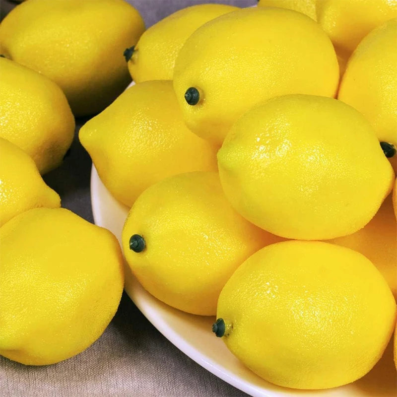 5-Piece Artificial Lemon Ornaments – Fake Fruit Home Decor Artificial Fruit Decor Babs