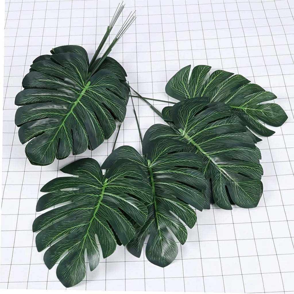 Artificial Turtle Leaves Fake Silk Plants for Home & Party Decor Artificial Leaf Decor Babs