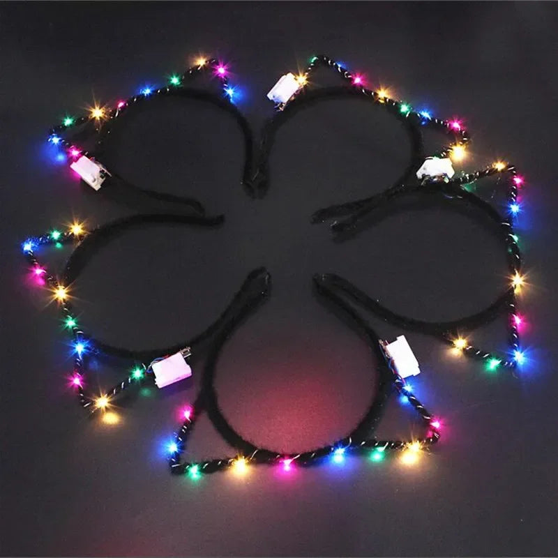 LED Cat Ear Headband – Flashing Glow Party Hair Accessory LED Party Headband Babs Default Title