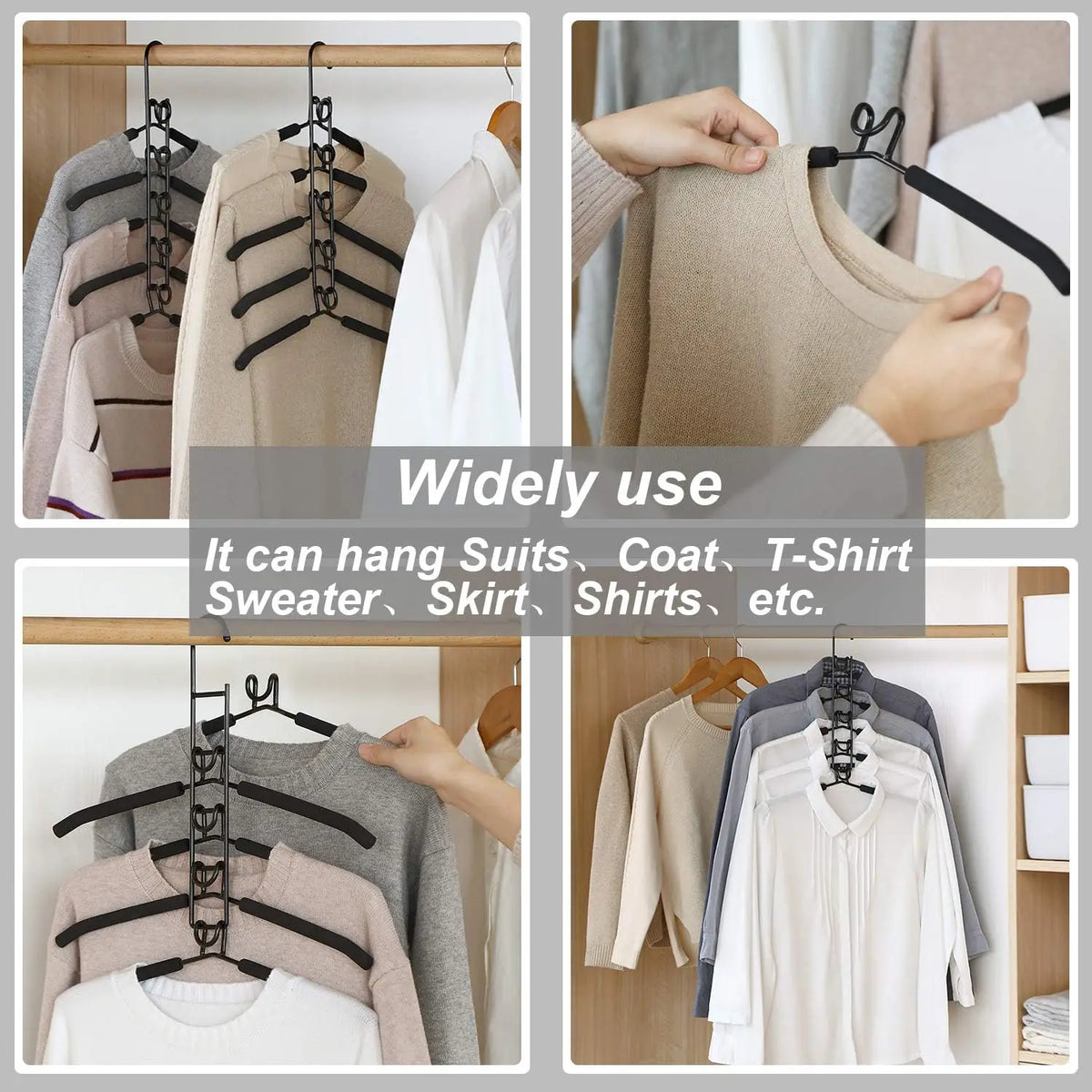 5-Pack Multi-Layer Hangers with Hooks | Space-Saving Closet Closet Hanger Organizer Babs