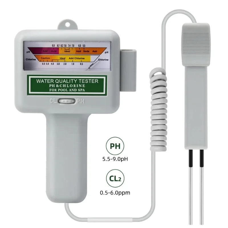 2-in-1 pH & Chlorine Meter | Pool Spa Aquarium Water Tester Water Quality Meter Babs