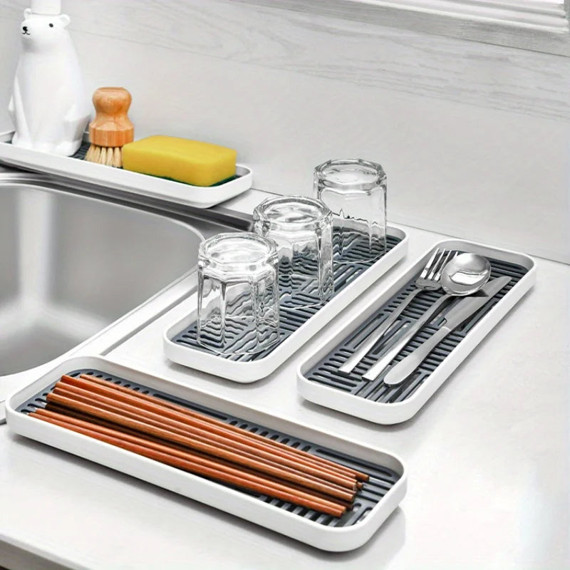 Kitchen Sink Drain Rack – Sponge & Dishcloth Storage Tray Sink Storage Rack Babs