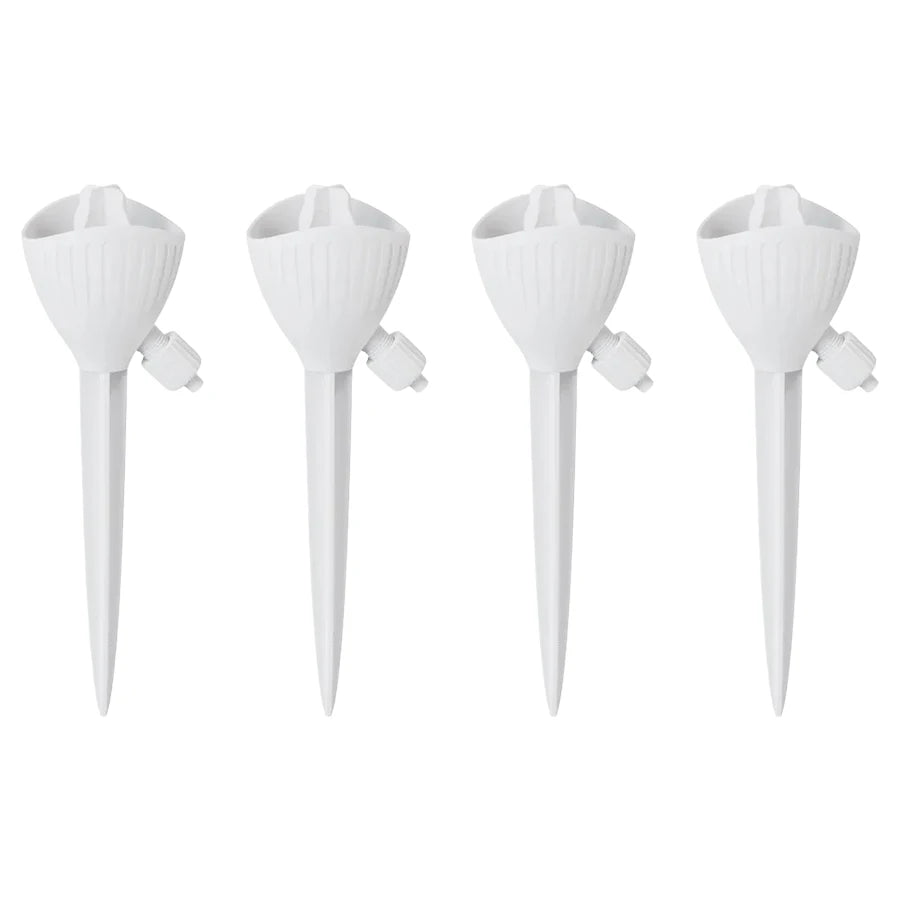 4-Pack Adjustable Self Watering Drip Irrigation Spikes for Plants Drip Irrigation Spikes Babs 4Pcs White