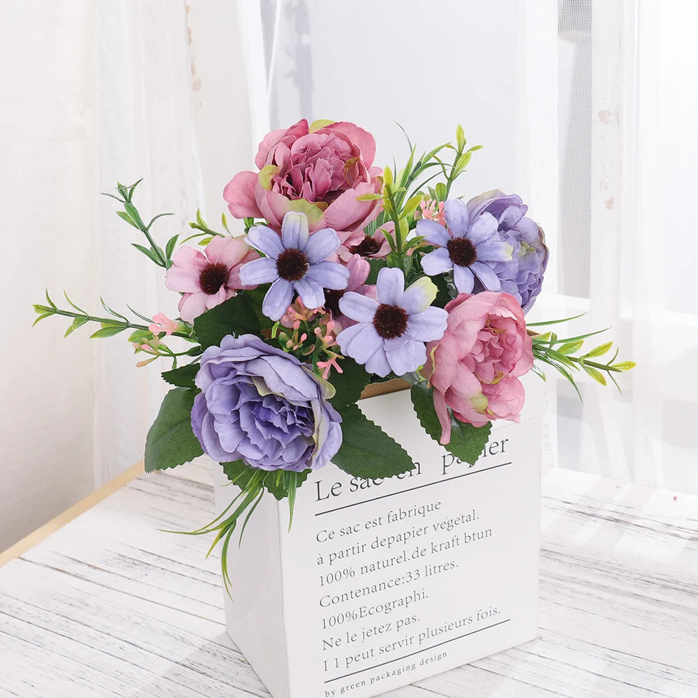 Silk Peony Artificial Flowers – Wedding & Home Garden Decor Artificial Silk Flowers Babs Purple