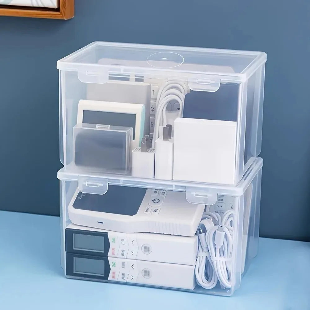 Large Clear Stackable Plastic Storage Box – Home & Office Plastic Storage Box Babs