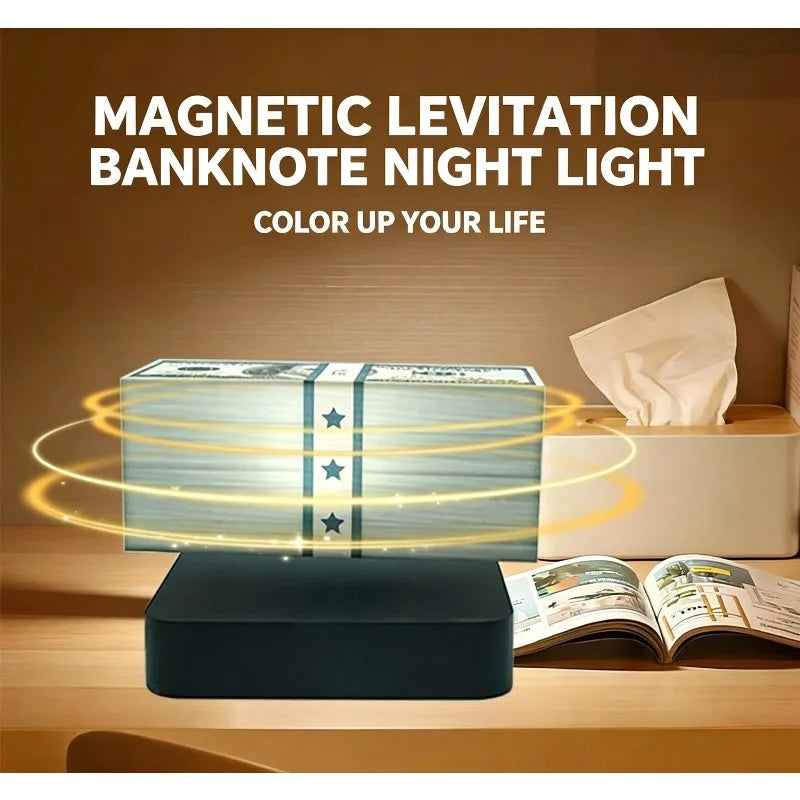 Magnetic Levitation Floating Banknote LED Night Light Ornament Levitation Desk Ornament Babs