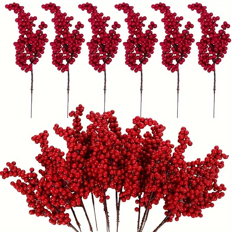 Bright Red Artificial Christmas Berry Picks – DIY Holiday Décor Christmas Berry Picks Babs