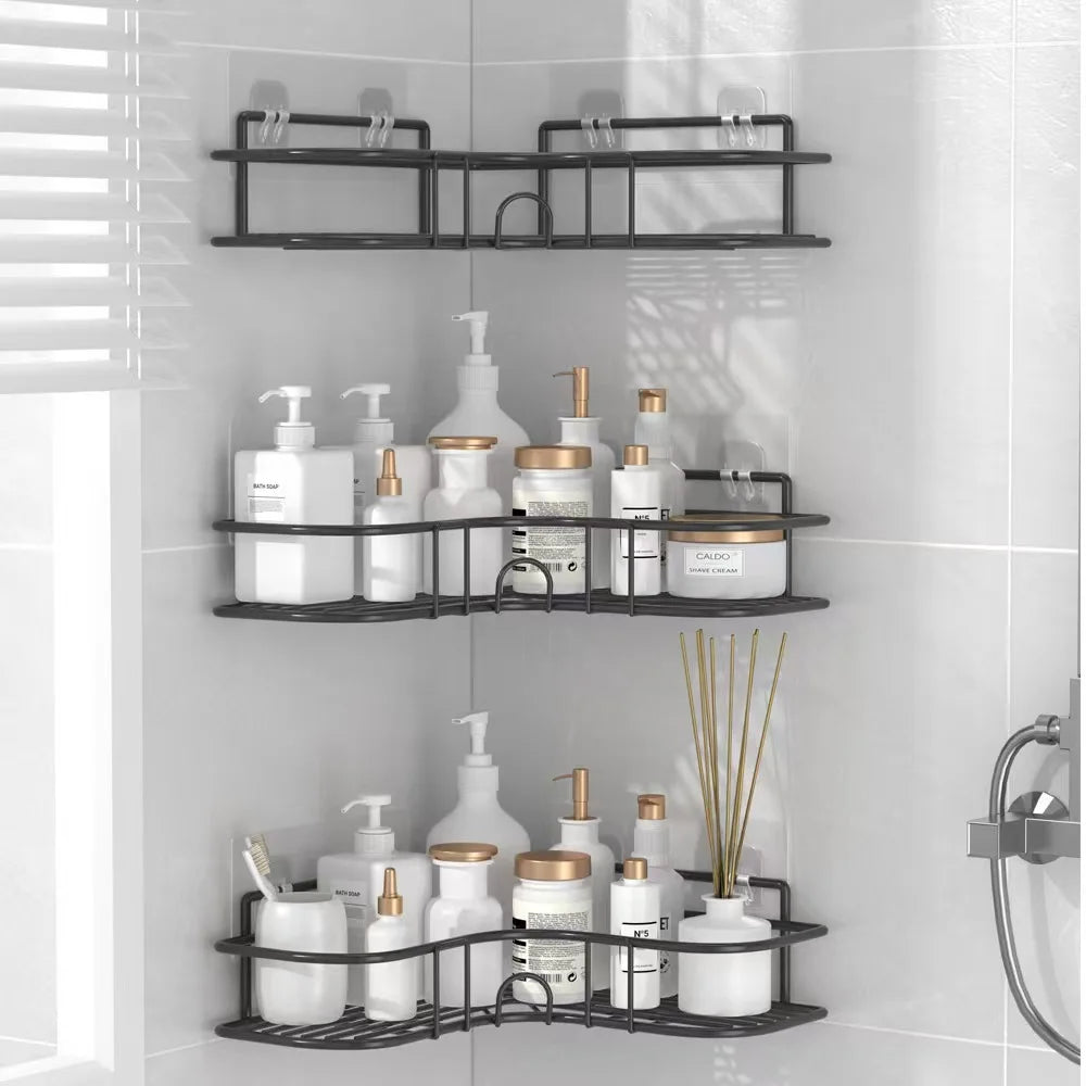No-Drill Wall Mounted Iron Mesh Bathroom Storage Rack Wall Storage Rack Babs