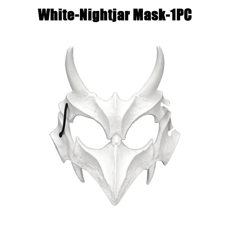 Halloween Skeleton Half Face Mask – Anime Cosplay Costume Prop Costume Face Mask Babs White-B-1PCS