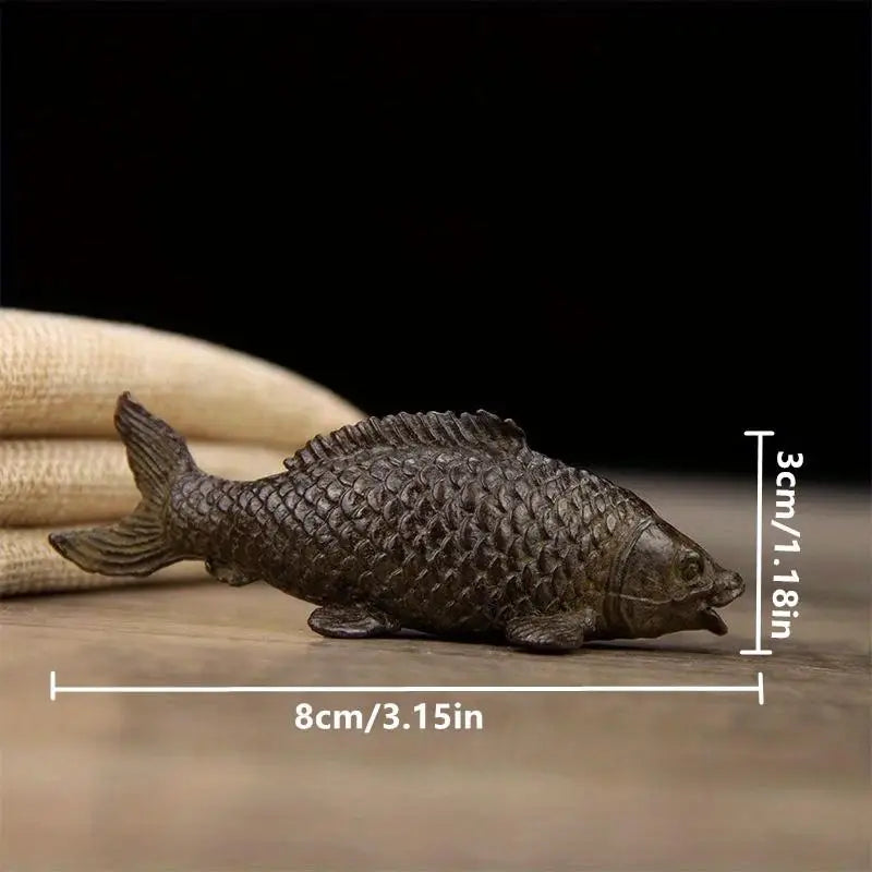 Retro Metal Carp Fish Figurine – Feng Shui Home Decor Ornament Decorative Figurine Babs