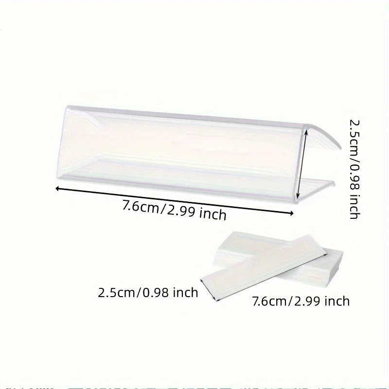 PVC Shelf Label Clips – Transparent Tag Holders & White Cards Shelf Label Clips Babs