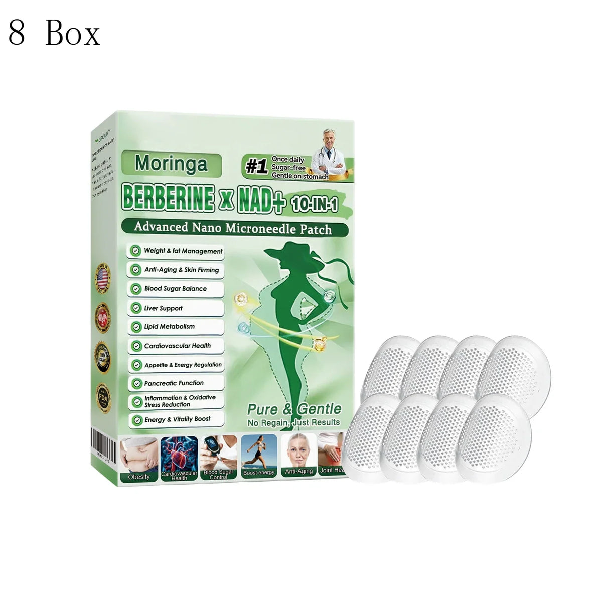 10-in-1 Nano Microneedle Patches – Firming & Moisturizing (7 Pcs) Microneedle Skin Patch Babs 8 Box One Size