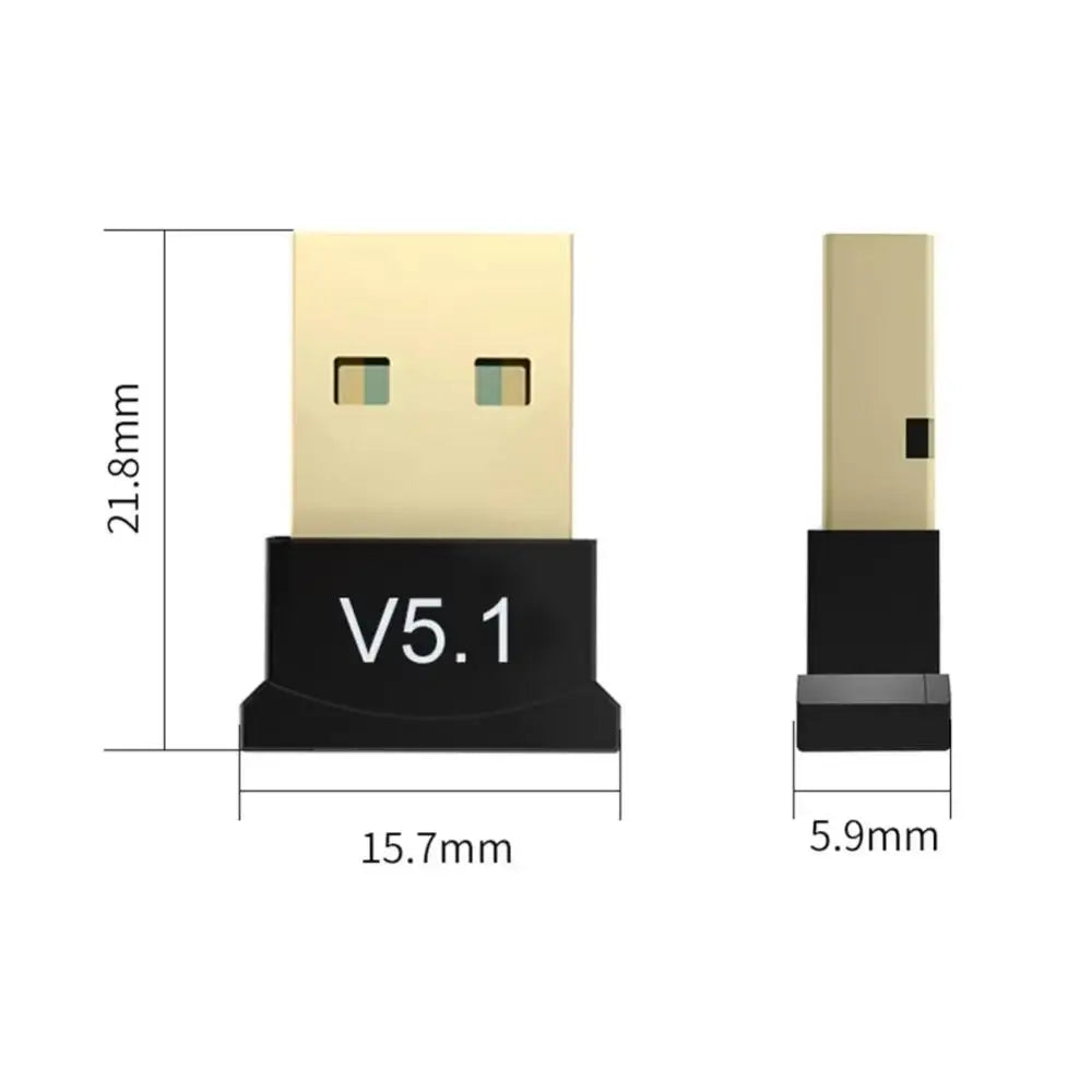 KEBIDUMEI USB Bluetooth 5.1 Adapter Dongle – Plug & Play PC Bluetooth USB Adapter Babs