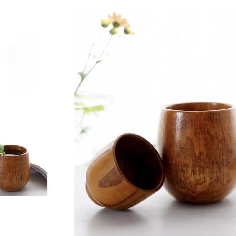 Nordic Solid Wood Double-Layer Tea & Wine Cup – 100ml Wooden Drinkware Cup Babs