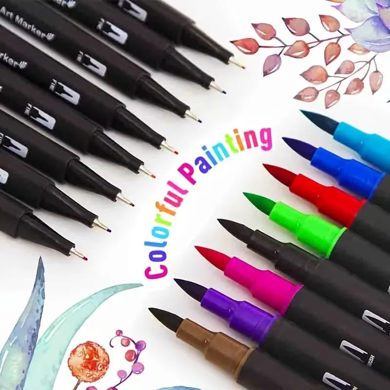 Double-Ended Watercolor Markers – 24-Color Art Set for Drawing Watercolor Marker Set Babs