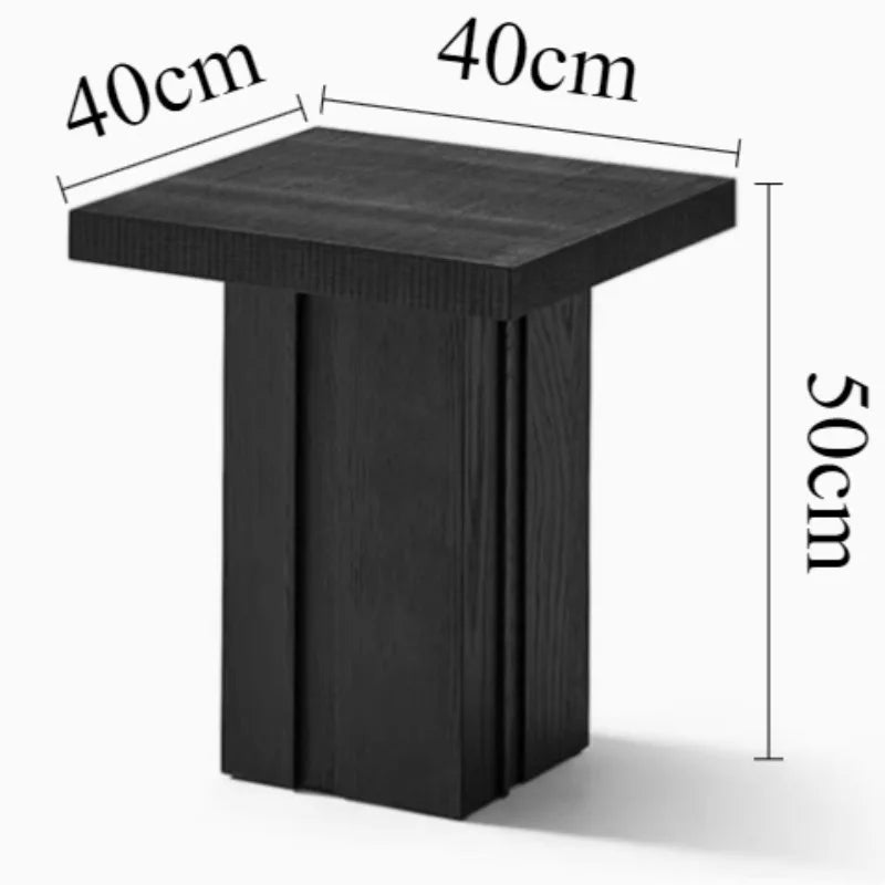 Vintage Solid Oak Coffee Table – Retro Square Side Table Coffee Side Table Babs 40X40X50CM