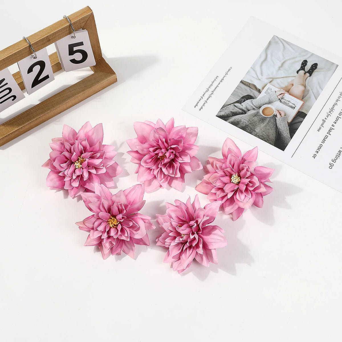 10cm Silk Artificial Peony Flower Heads – Wedding & Party Decor Artificial Flower Heads Babs 14 5Pcs