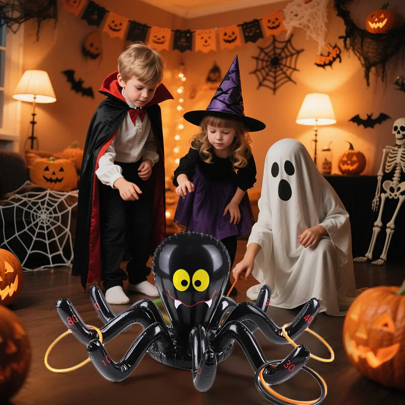 Halloween Inflatable Ring Toss Game – Spider & Octopus Party Toy Inflatable Party Game Babs
